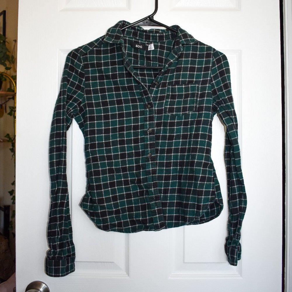 Urban Outfitters BDG Green Button Up Flannel Small